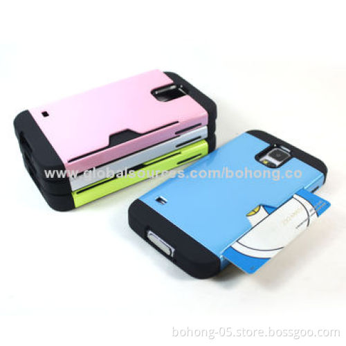 PC + TPU Separated 2-in-1 Cases for Samsung S5 with edge card hole, different colors available